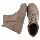 Kaki hoge sneakers in suède met chunky zool-Bruni_