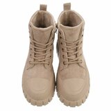 Beige hoge sneakers in suède met chunky zool-Bruni_