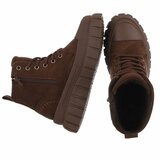 Bruine hoge sneakers in suède met chunky zool-Bruni_
