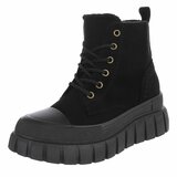 Zwarte hoge sneakers in suède met chunky zool-Bruni_