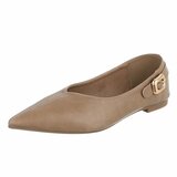 Ballerines taupe à bout pointu avec boucle décorative-Anabia_
