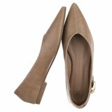 Ballerines taupe à bout pointu avec boucle décorative-Anabia_