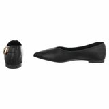 Ballerines noires à bout pointu avec boucle décorative-Anabia_