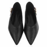 Ballerines noires à bout pointu avec boucle décorative-Anabia_
