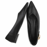 Ballerines noires à bout pointu avec boucle décorative-Anabia_