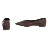 Ballerines marron à bout pointu avec boucle décorative-Anabia_