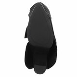 Hoge zwarte suede laars met omslag en sierdetail Abira  _