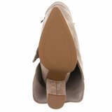 Hoge kaki suede laars met omslag en sierdetail Abira   _