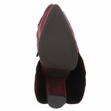 Hoge bordeaux suede laars met omslag en sierdetail Abira    _