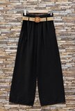 Pantalon palazzo kaki avec ceinture – pantalon fluide pour femme_
