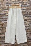 Pantalon palazzo blanc avec ceinture – pantalon fluide pour femme_