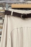 Lange beige lyocell rok met riem – soepelvallende elegante rok_
