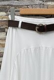 Lange witte lyocell rok met riem – soepelvallende elegante rok_