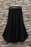 Lange bruine lyocell rok met riem – soepelvallende elegante rok_