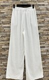 Witte katoenen gauze palazzo broek met elastische taille_