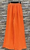 Oranje katoenen gauze palazzo broek met elastische taille_