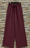 Bordeaux katoenen gauze palazzo broek met elastische taille_