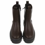 Donkerbruine Chelsea boots met plateauzool-Wonny_