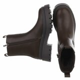 Donkerbruine Chelsea boots met plateauzool-Wonny_