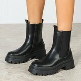 Zwarte Chelsea boots met plateauzool-Wonny_