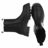 Zwarte Chelsea boots met plateauzool-Wonny_