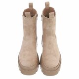 Kaki Chelsea boots in suèdelook met plateauzool-Wonny_