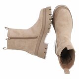 Kaki Chelsea boots in suèdelook met plateauzool-Wonny_