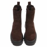 Zwarte Chelsea boots in suèdelook met plateauzool-Wonny_