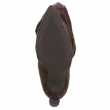 Donkerbruine suede overkneelaarzen met plooischacht en naaldhak-Laurana_