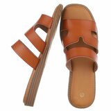 Camel dames slippers met dubbele band en comfortabel voetbed-Harva   PROMO_