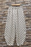 Beige harembroek met bruine stippen_