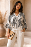 Beige gilet met leopard print met satijn effect_