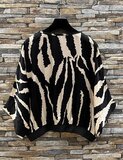 Satijnen gilet met zebraprint – zwart/beige_