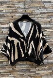 Satijnen gilet met zebraprint – zwart/beige_