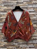 Satijnen gilet met exclusieve safari print-roestbruin_