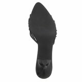 Zwarte mules met parels en bloemen-Benthe_