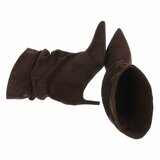 Bottines marron en suédine à plis élégants et talon-Maryse  _
