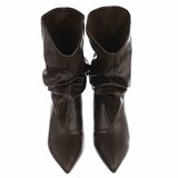 Bottines marron à plis élégants et talon-Maryse    _