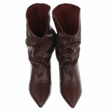 Bottines bordeaux à plis élégants et talon-Maryse _