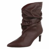 Bottines bordeaux à plis élégants et talon-Maryse _