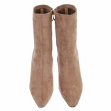 Taupe suède enkellaarzen met elegante stilettohak-Tabitha_