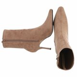 Taupe suède enkellaarzen met elegante stilettohak-Tabitha_