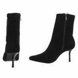 Zwarte suède enkellaarzen met elegante stilettohak-Tabitha_