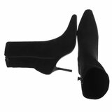 Zwarte suède enkellaarzen met elegante stilettohak-Tabitha_