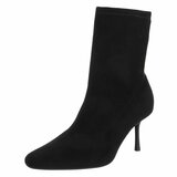 Zwarte suède enkellaarzen met elegante stilettohak-Tabitha_