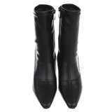 Zwarte enkellaarzen met elegante stilettohak-Tabitha_
