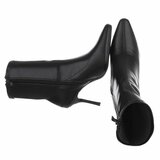 Zwarte enkellaarzen met elegante stilettohak-Tabitha_