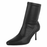 Zwarte enkellaarzen met elegante stilettohak-Tabitha_