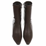 Bottines marron à talon aiguille élégant_