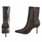 Bottines marron à talon aiguille élégant_